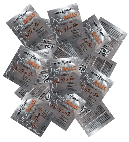 Men's Anti-Chafing Lotion Travel Pack Set - 60 Single-Use Fresh Balls On-The-Go 0.07 Fl Oz
