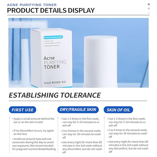 DEleventh Korean Brand Acne Purifying Toner 30ml / with Salicylic Acid and Botanical Extracts for Anti-Acne, Soothes, Unclogs Pores, Controls Oil and Maintain a Fresh, Blemish-Free Complexion