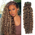 WRLYYEO Honey Blonde Ombre Burmese Curly Hair Bundles 22 Inch - Single Bundle