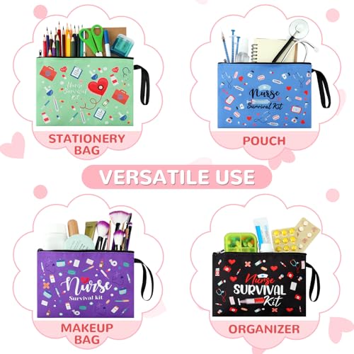 Huhumy Classic Nurse Cosmetic Bags Bulk Set - 24 Pouches with Nurse-Themed Design