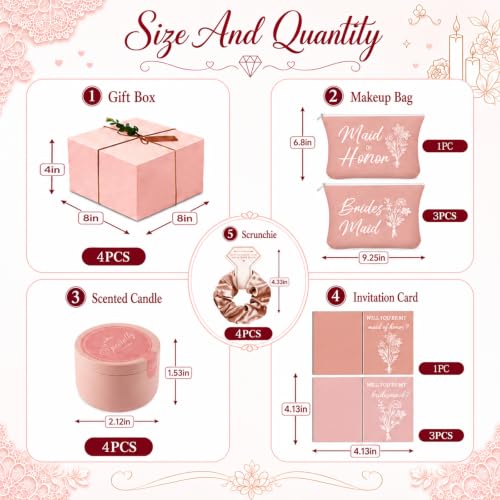 Pink Bridesmaid Gift Set - 49pcs Bridesmaid Proposal Box for Wedding Party - Variation of THIS listing