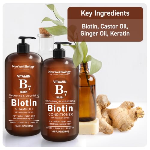 Biotin Shampoo & Conditioner Set - 16.9 Fl Oz Pack of 2 for Thinning Dry Hair