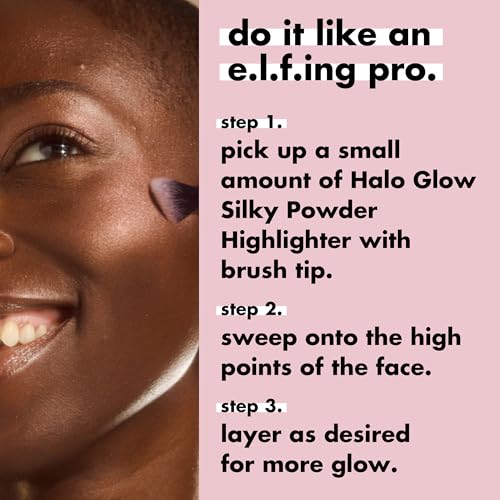 e.l.f. High Points Highlighter Brush, Soft & Tapered Face Makeup Brush For Illuminating & Creating Soft-Focus Glow, Vegan & Cruelty-Free