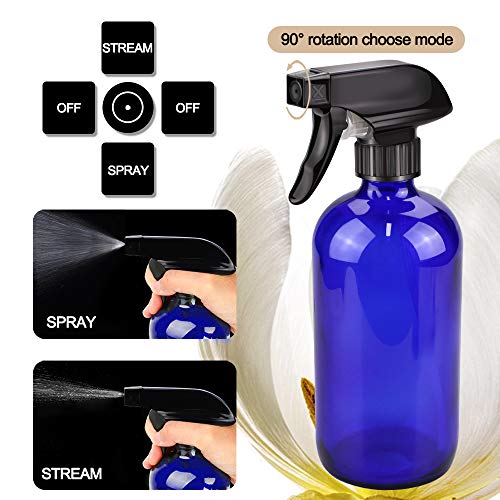 Blue Glass Spray Bottle Kit 10 Pieces - Reusable UV-Protective Mist & Roller Bottles for Aromatherapy & Household Use