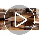Tiita Walnut 55-Inch TV Stand for 65-Inch Flat Screens, Modern Media Console