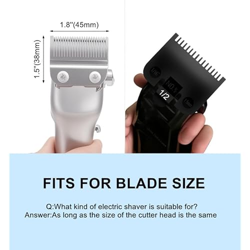 Compatible with Wahl 1/2 Clipper Guard,2 Pack Guards Replacement Fits for Wahl 1/16 Clipper Guard,Attachment Number #1/2-1/16''(1.5mm),Black.