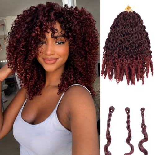 10 Inch Burmese Curly Crochet Hair for Black Women - Pre-Looped, Natural Look, 8 Packs