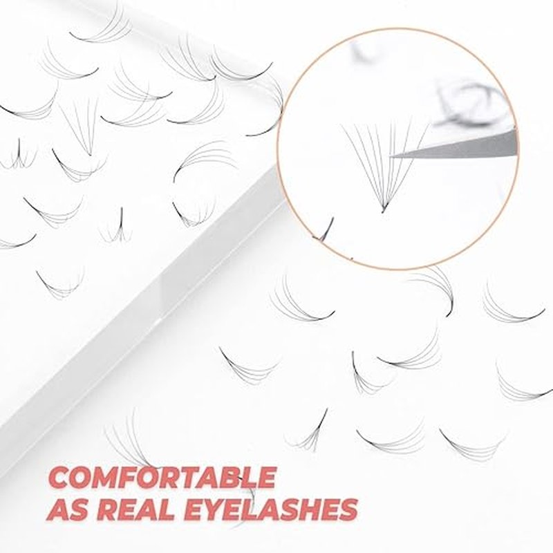 500 Promade Eyelash Extension From 3D to 16D, Loose Lash Fans 0.03/0.05/0.07mm Thickness, C D Curl Lashes, 8 - 16mm Length for Easy Volume Individual Eyelash Extensions Clusters DIY (4D-0.07-D (14mm))