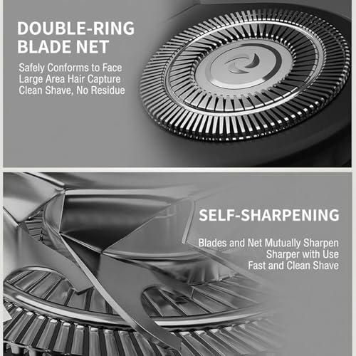 Silver 2-Pack Replacement Shaver Heads for Cyruzi & SHPAVVER - Model MS-672