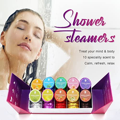 Purple Shower Steamers Bath Bombs - Aromatherapy Gifts for Women, 40 Pcs
