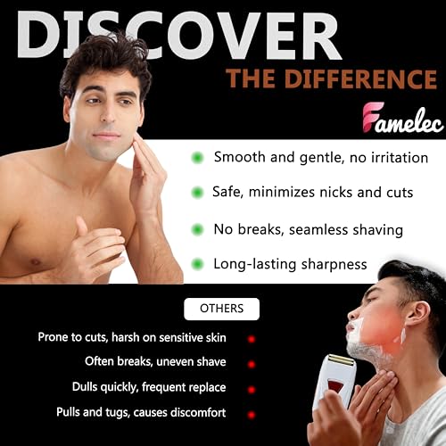 FAMELEC 4 Pack Replacement Gold Foils & Cutters for Andis ProFoil Lithium Titanium Shavers