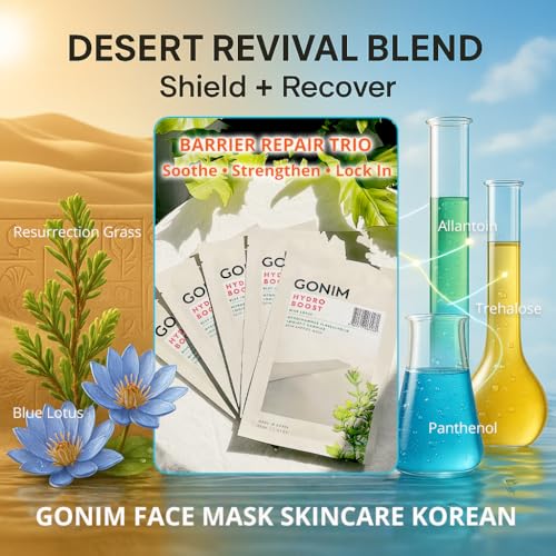 GONIM 10 Pack Korean Hydrating Sheet Masks with Hyaluronic Acid Serum