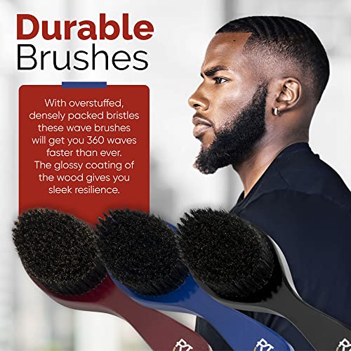 Men's 360 Wave Brush Set - Soft, Medium & Hard Handle Grooming Brushes