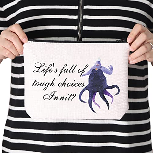 TSOTMO Villain Ursula Quote Inspired Gift Life¡¯s Full Of Tough Choices Innit Zipper Pouch Makeup Bag (tough choices Innit)