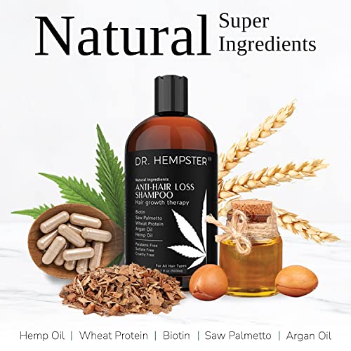 Biotin & Hemp Natural Shampoo 2 Pack - Thinning Hair and Hair Loss Treatment - Volumizing Treatments for Women and Men - Hair Growth Shampoo - Paraben & Sulfate Free - for All Hair Types