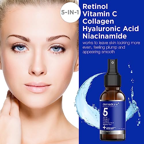 5 in 1 Face Mist with Retinol Vitamin C Collagen - 2 fl oz – Hydrating Toner & Brightening Spray