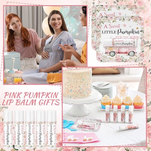 Pumpkin Flower Lip Balm Set - Fall Party Favors for Baby Shower & Halloween
