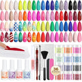 Dip Powder Nail Kit Set with 36 Colors & Essential Tools - Amber Rainbow Castle 13oz