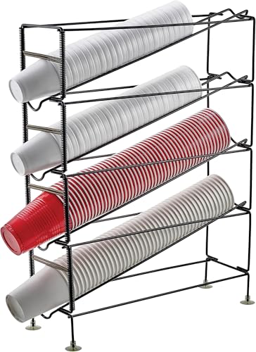 20-Inch 4-Tier Cup Dispenser Rack for Cafes and Restaurants