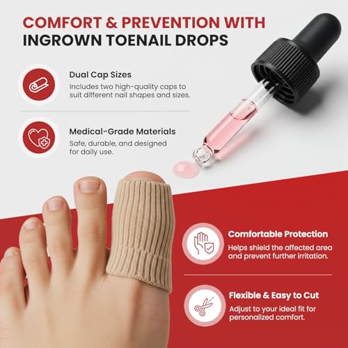 Treatonic Ingrown Toenail Treatment Drops - Repair Drops 2 Pack with Silicone Toe Caps