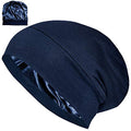 Satin Lined Sleep Cap Adjustable Bonnet Slouchy Beanie Natural Curly Hair Women
