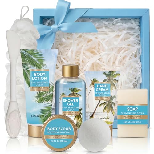 Ocean Gift Set for Women 8-Piece Spa & Bath Collection - Refreshing Sea-Inspired Skincare