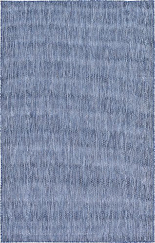 Unique Loom 5'3 x 8' Indoor/Outdoor Heathered Area Rug - Blue/Navy
