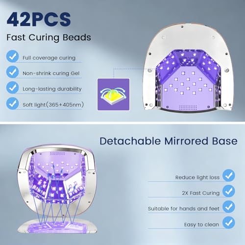 Rechargeable UV LED Nail Lamp 96W Gradient Purple - Professional Gel Curing