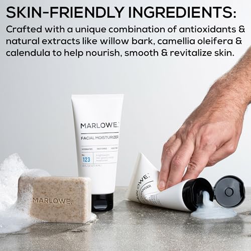 MARLOWE. Men's Face Wash & Scrub Bundle ? Daily Cleanser with Natural Extracts + Exfoliating Formula with Fresh Woodsy Scent
