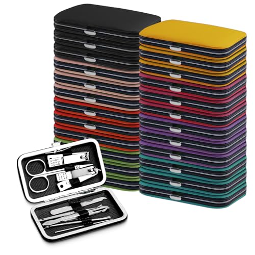 Terdey 48-Pack Manicure Nail Clipper Set Stainless Steel 8-in-1 Bulk Kit