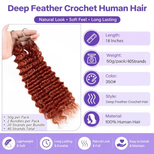 NIYALAA 18 Inch Miracle Knots Crochet Human Hair for Black Women 350#