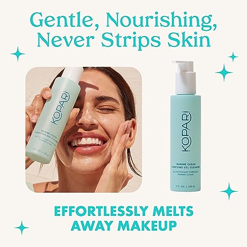 Kopari Marine Clean Purifying Gel Cleanser 5.1 oz - Gel-to-Foam, Gentle & Nourishing, No Color
