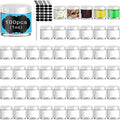 100 Set Plastic Jars Makeup Travel Makeup Container with Lids Small Storage Containers for Creams Toiletries Chalkboard Label Stickers Marker(1 oz,White)