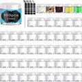 1 oz Plastic Cosmetic Jars with White Lids - Set of 100, Reusable & Leakproof
