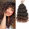 Pre-Looped Ocean Wave Crochet Braids - 12 Inch Water Wave Synthetic Hair, Pack of 8, #T30