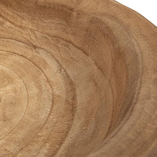 Natural Finish Wooden Bowl - Handmade Paulownia Accent for Decor