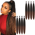 Pre Stretched Braiding Hair 34 Inch - Soft Synthetic Crochet Extensions, 8 Packs (1B/30)