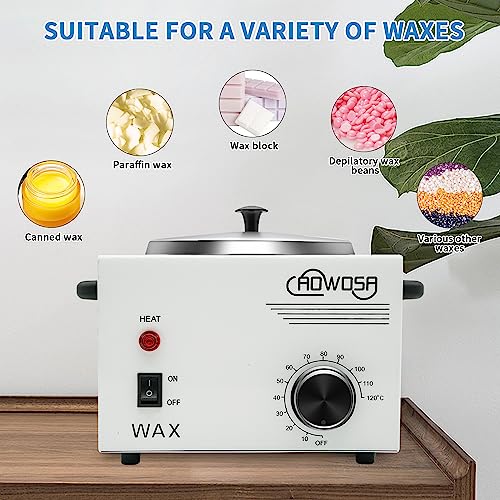 White Single Pot Wax Heater Machine for Hair Removal with Adjustable Temperature & 50 Wax Sticks