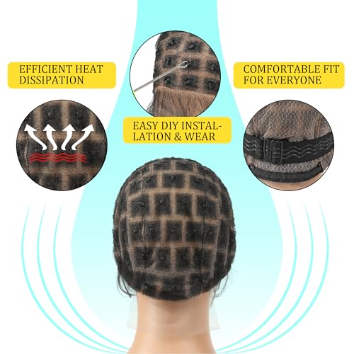 Full Lace Braided Wig Cap with Baby Hair 107 Sections Glueless for Crochet Braids - Black Women
