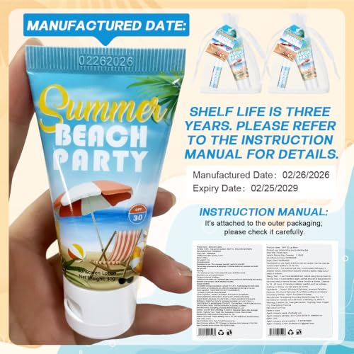 Dansib 24 Sets Summer Party Favors Bulk Sunscreen & Lip Balm Travel Size Beach Gifts - Variation of THIS listing