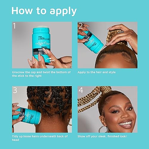 KISS COLORS & CARE Hair Wax Stick, 2.7 OZ (Sweet Peach) - Effortless Edge Styling, 24 Hour Hold, Non-Oily, Flake-Free, Biotin B7 & Shea Butter, Sleek Results, Tames Flyaways, Promotes Hair Growth