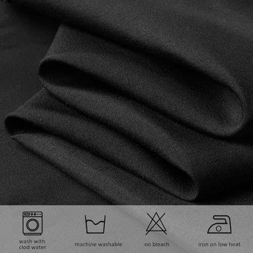 Black Round Tablecloth 120 Inch for 48-96 Inch Tables - 8 Pack, Reusable