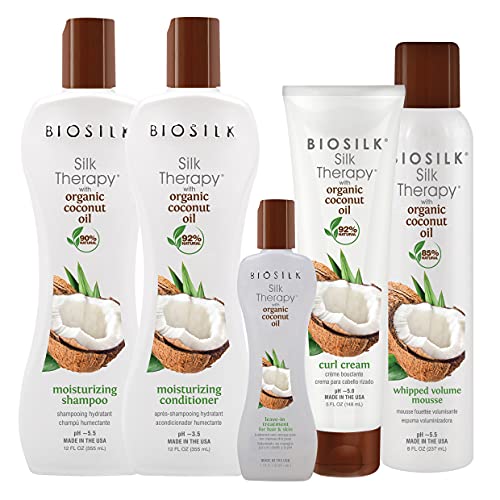 Farouk Biosilk Silk Therapy Organic Coconut Oil Leave-in Treatment For Hair & Skin, 0.14 Ounce