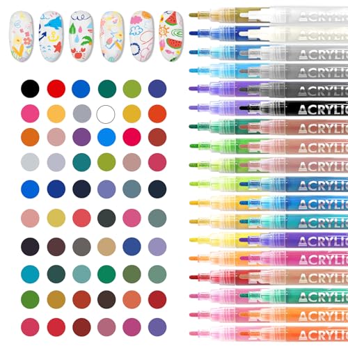 60 Colors Nail Art Pens Set - Quick Dry Nail Polish Markers for DIY & Salon