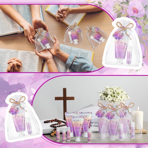 Christian Hand Cream & Lip Balm Set with Cross Design - Bulk 24pcs for Gifts