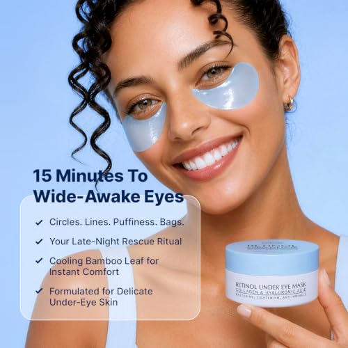 Enaskin Naturals Under Eye Patches Blue 2 Pack for Dark Circles & Puffiness