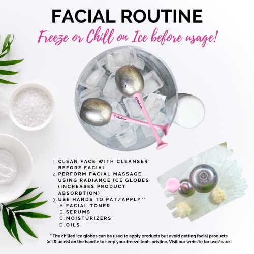 Facial Ice Globes for Skin Care - Cryo Face Roller for Depuffing & Anti-Aging