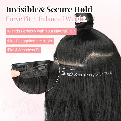 KooKaStyle 24in Wavy Thick Clip-in Hair Extensions in Black