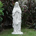 Outdoor Virgin Mary Praying Statue - 31.5 Inch Garden Religious Sculpture, White Magnesium Oxide