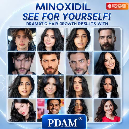 PDAM 5% Minoxidil Foam for Hair & Beard Growth - 4 Pack, 0.25 Fl Oz Each